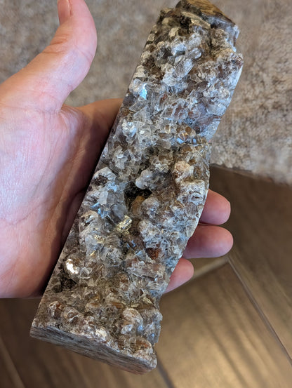 Banded Brown Aragonite Raw Edge Tower 1E