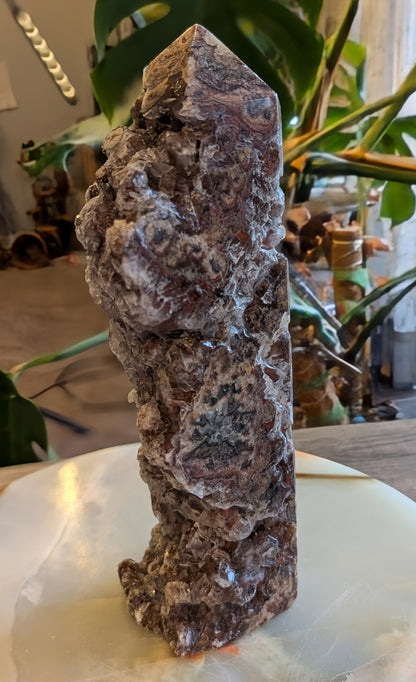 Banded Brown Aragonite Raw Edge Tower 1F