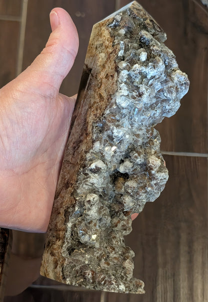 Banded Brown Aragonite Raw Edge Tower 1G
