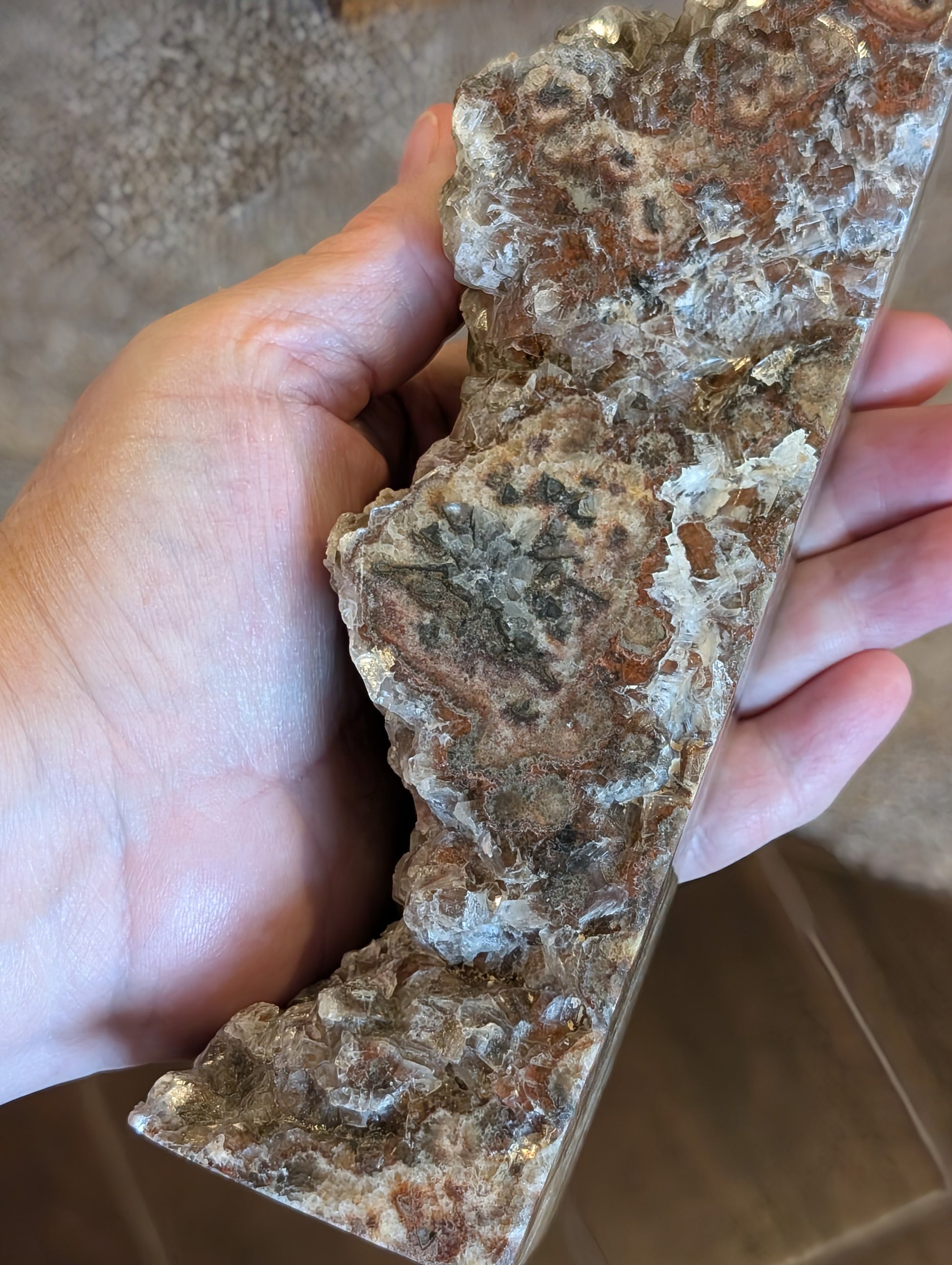 Banded Brown Aragonite Raw Edge Tower 1H