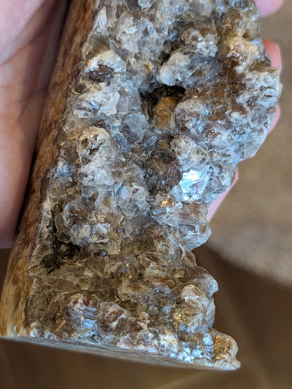 Banded Brown Aragonite Raw Edge Tower 1I