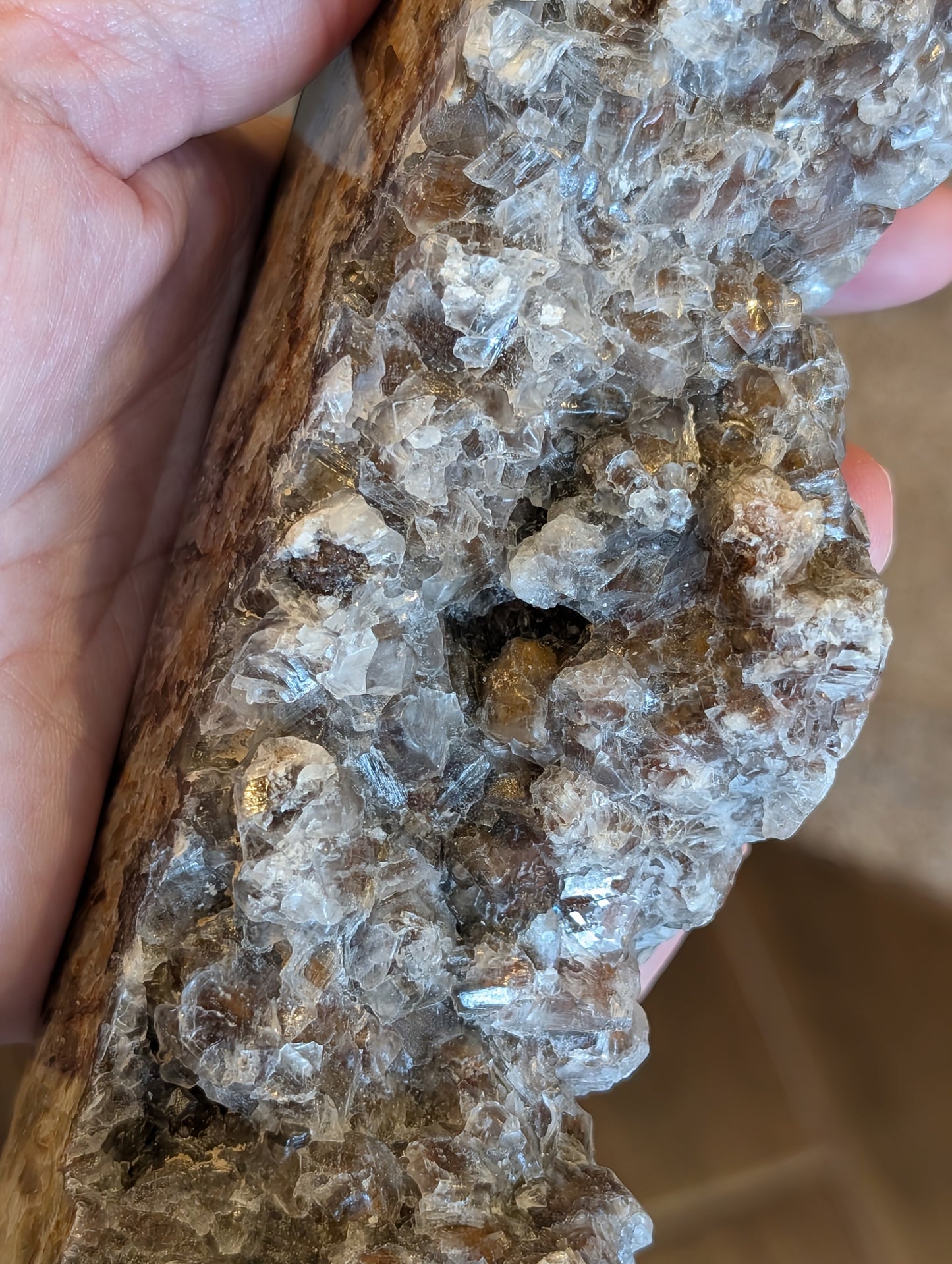 Banded Brown Aragonite Raw Edge Tower 1J