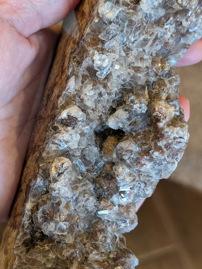 Banded Brown Aragonite Raw Edge Tower 1J