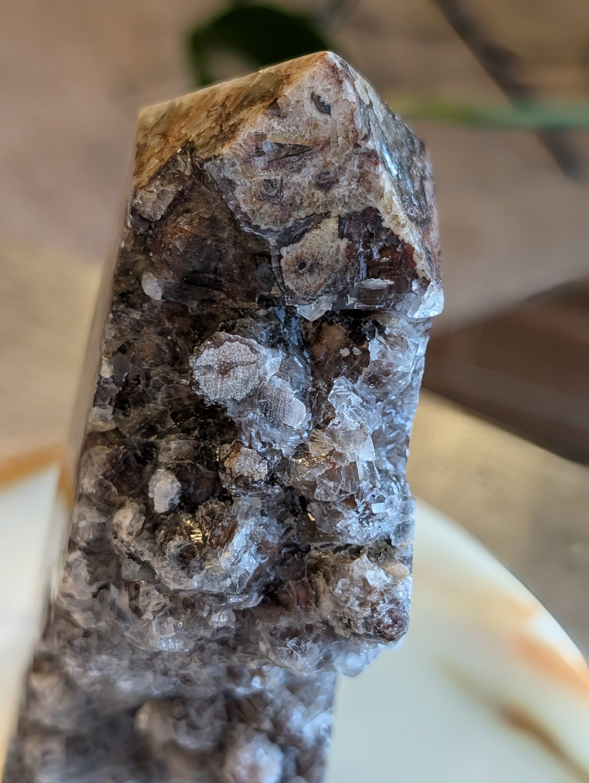 Banded Brown Aragonite Raw Edge Tower 1K