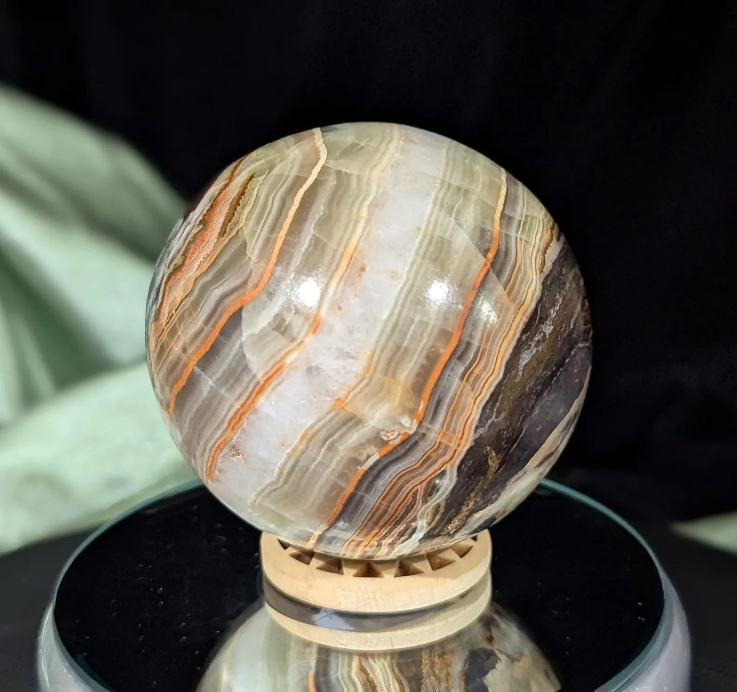 Banded Green Onyx Sphere
