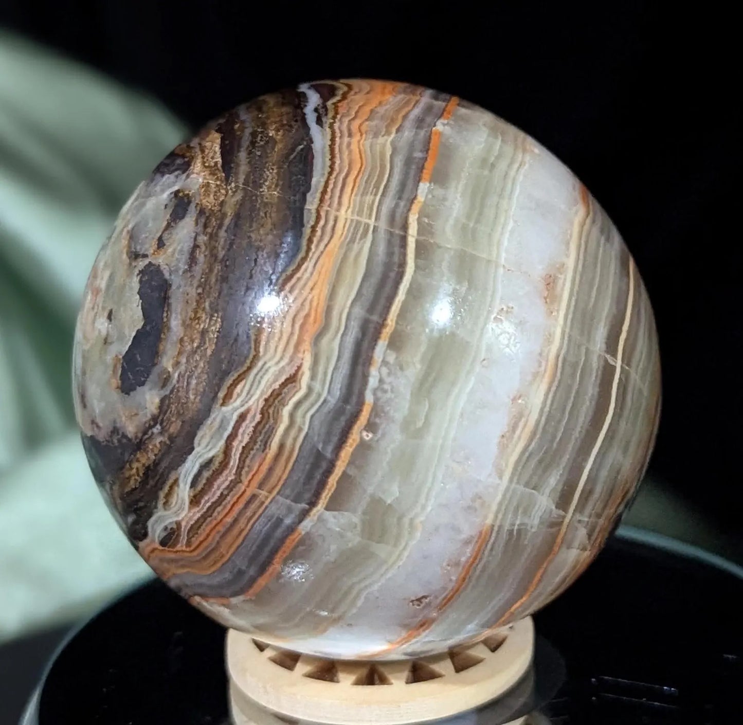 Banded Green Onyx Sphere