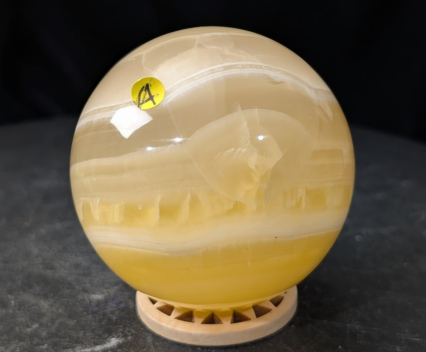 Banded Lemon Calcite Sphere