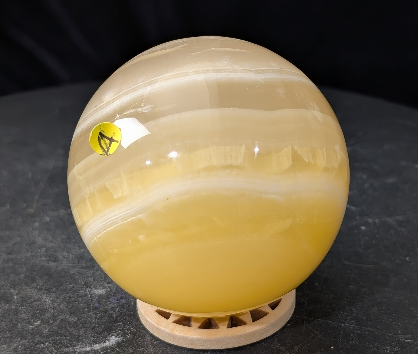Banded Lemon Calcite Sphere