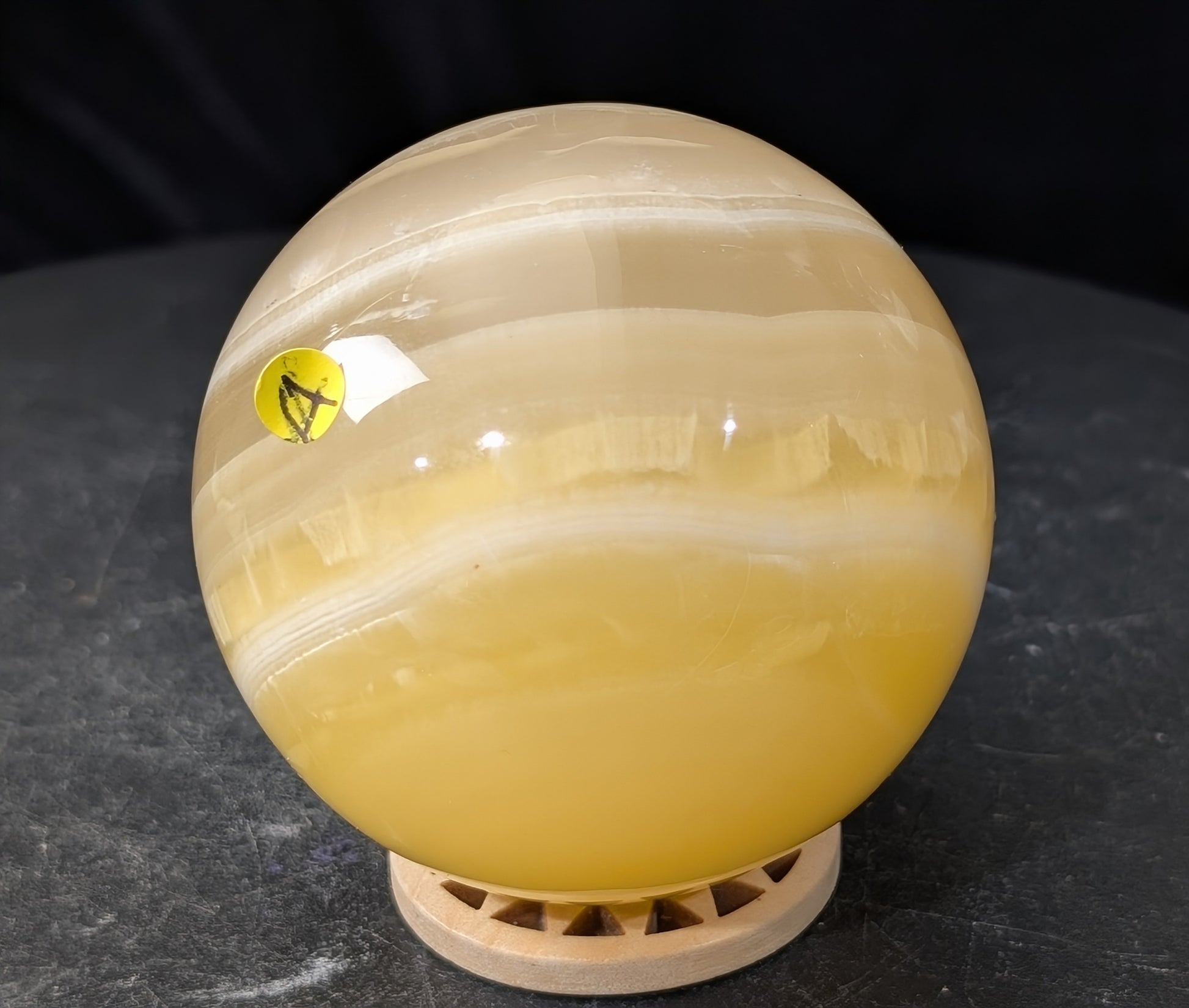 Banded Lemon Calcite Sphere