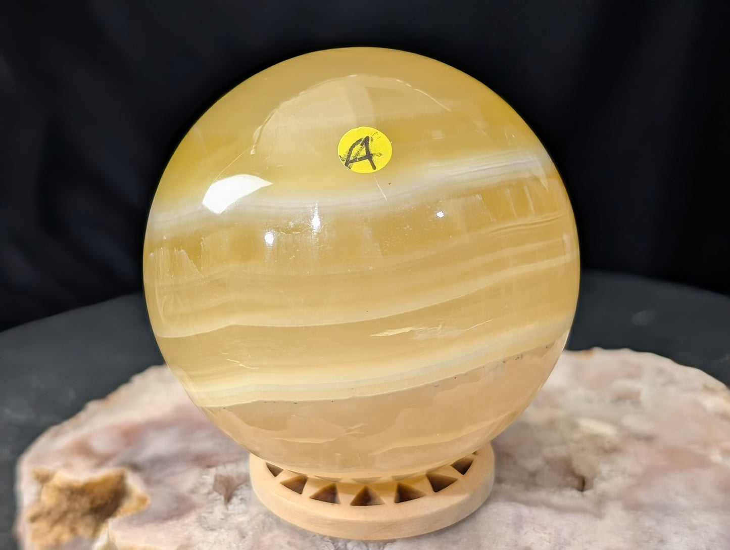 Banded Lemon Calcite Sphere