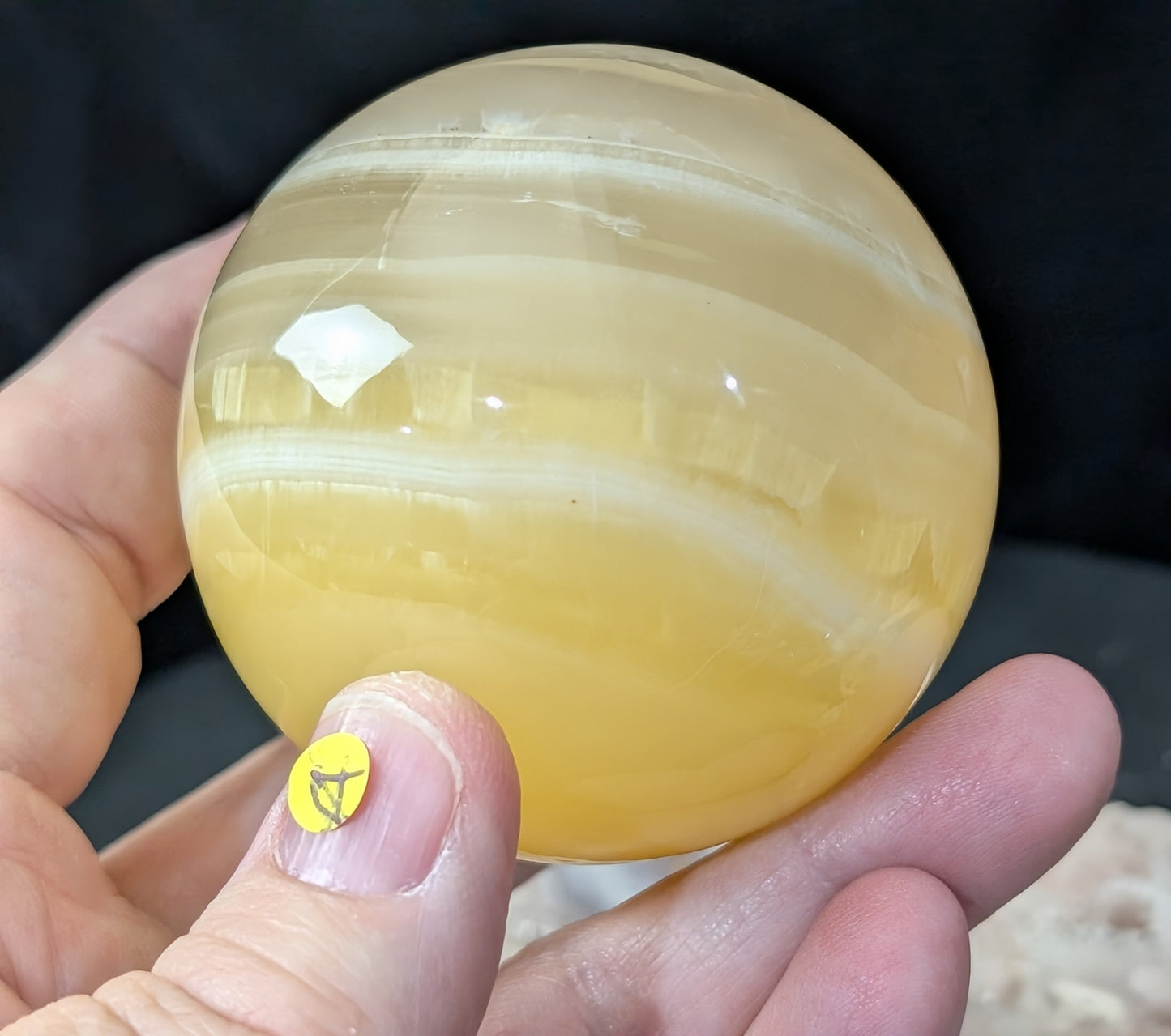 Banded Lemon Calcite Sphere