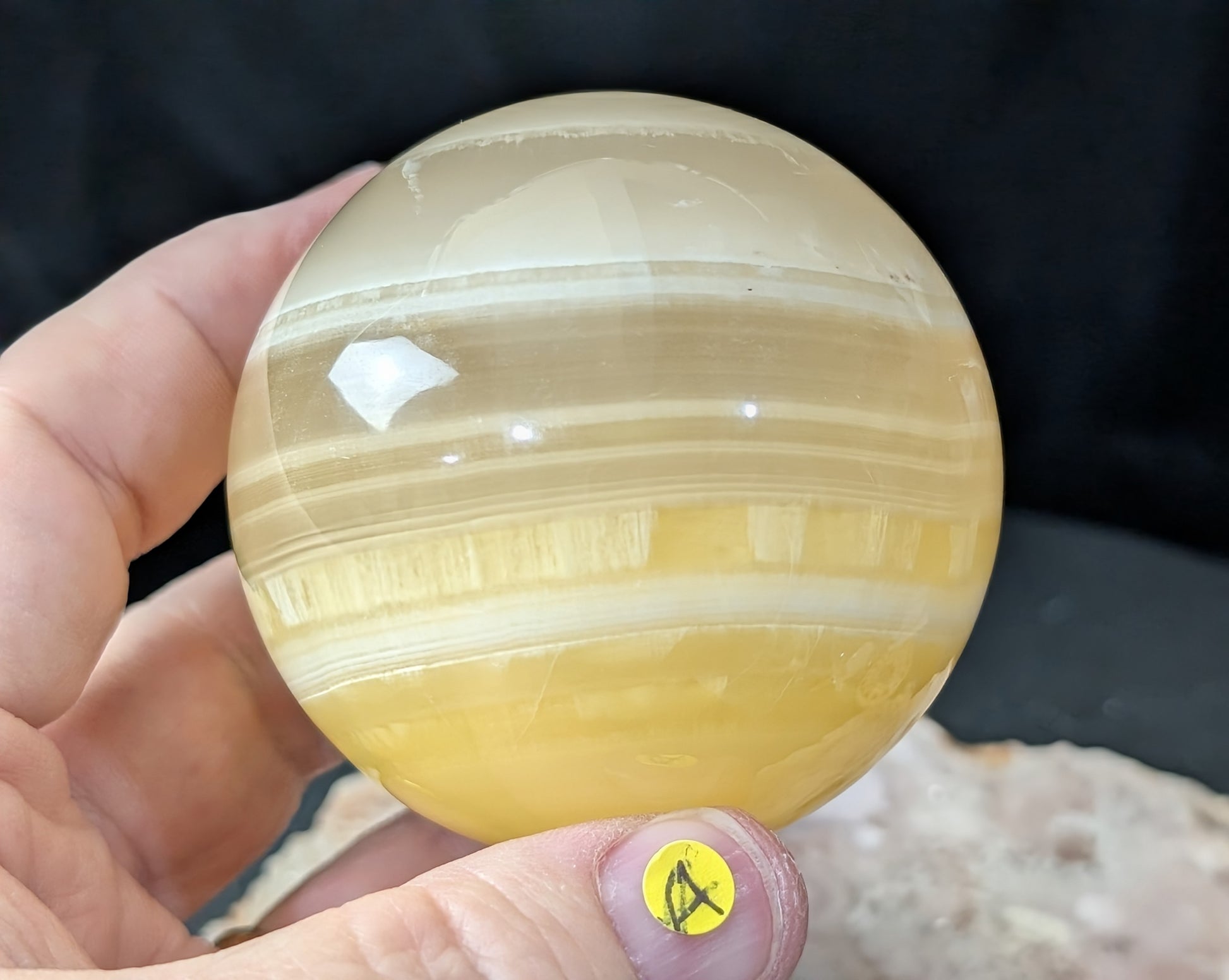 Banded Lemon Calcite Sphere