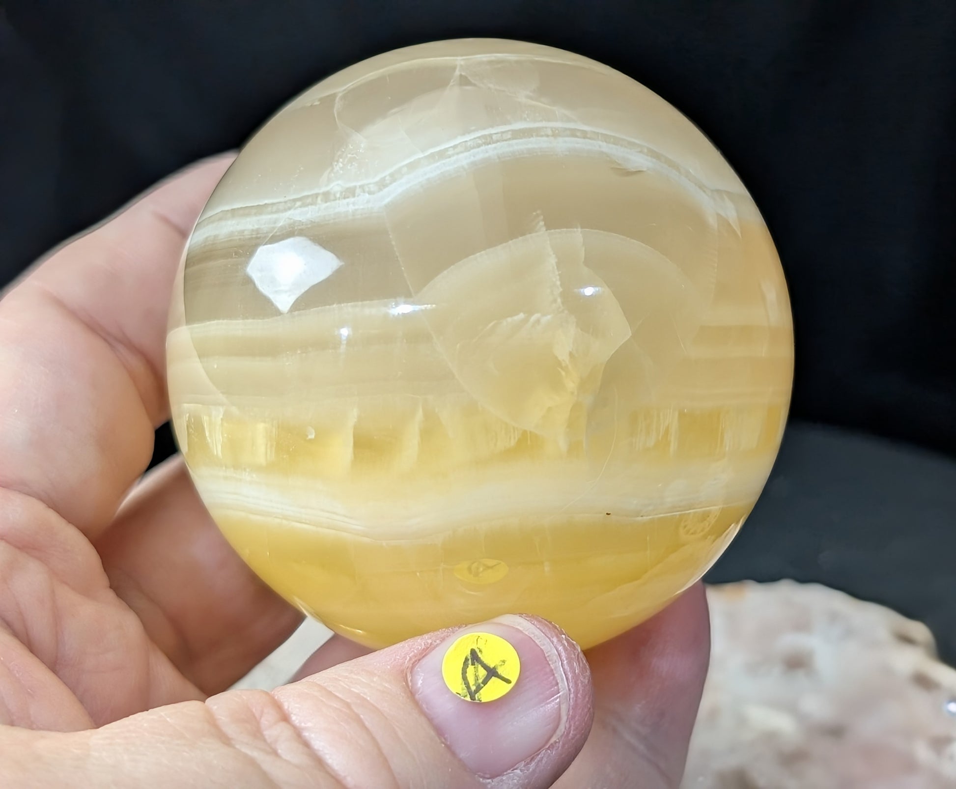 Banded Lemon Calcite Sphere