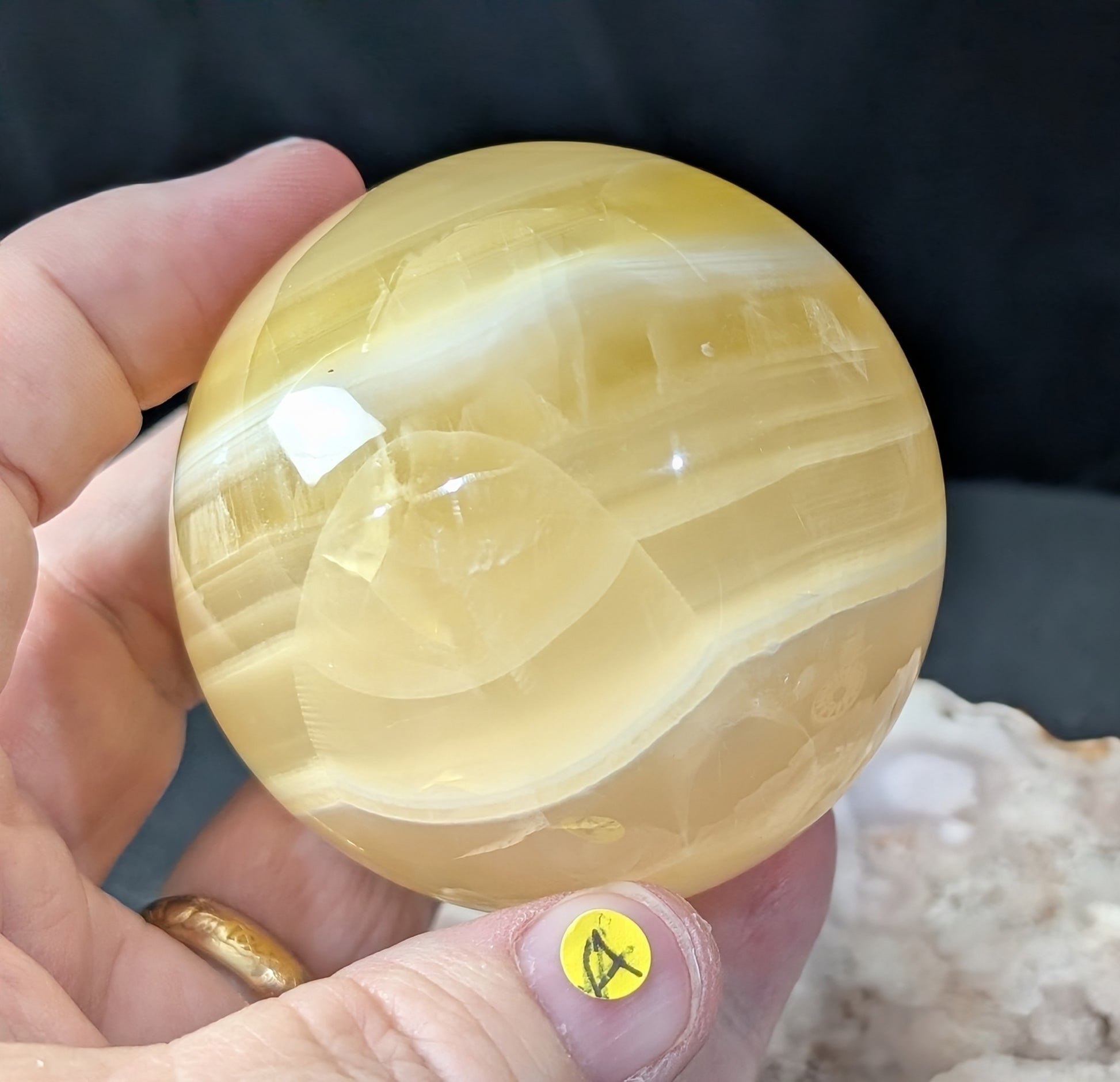 Banded Lemon Calcite Sphere