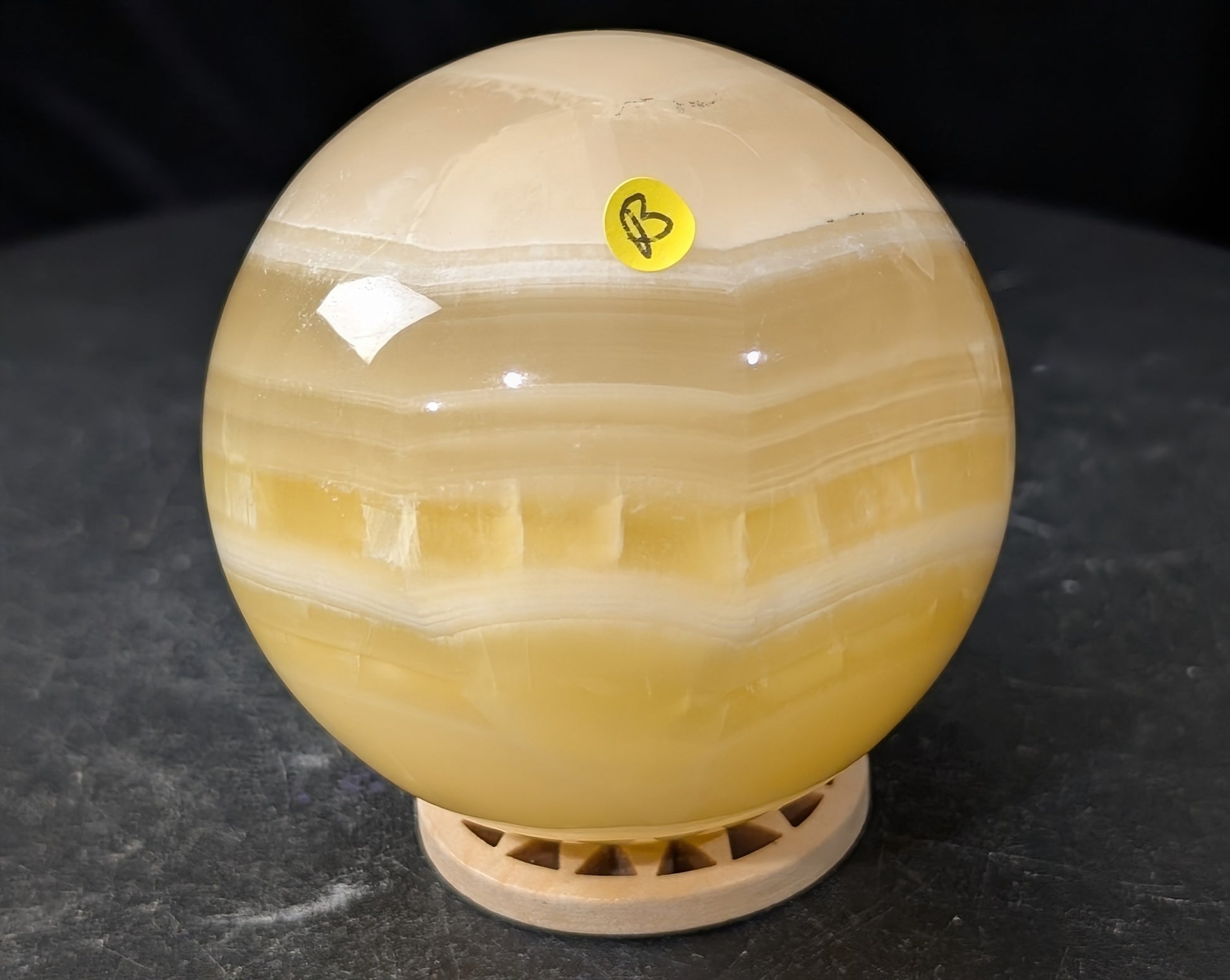 Banded Lemon Calcite Sphere