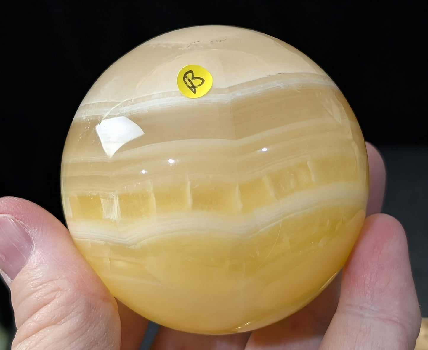Banded Lemon Calcite Sphere