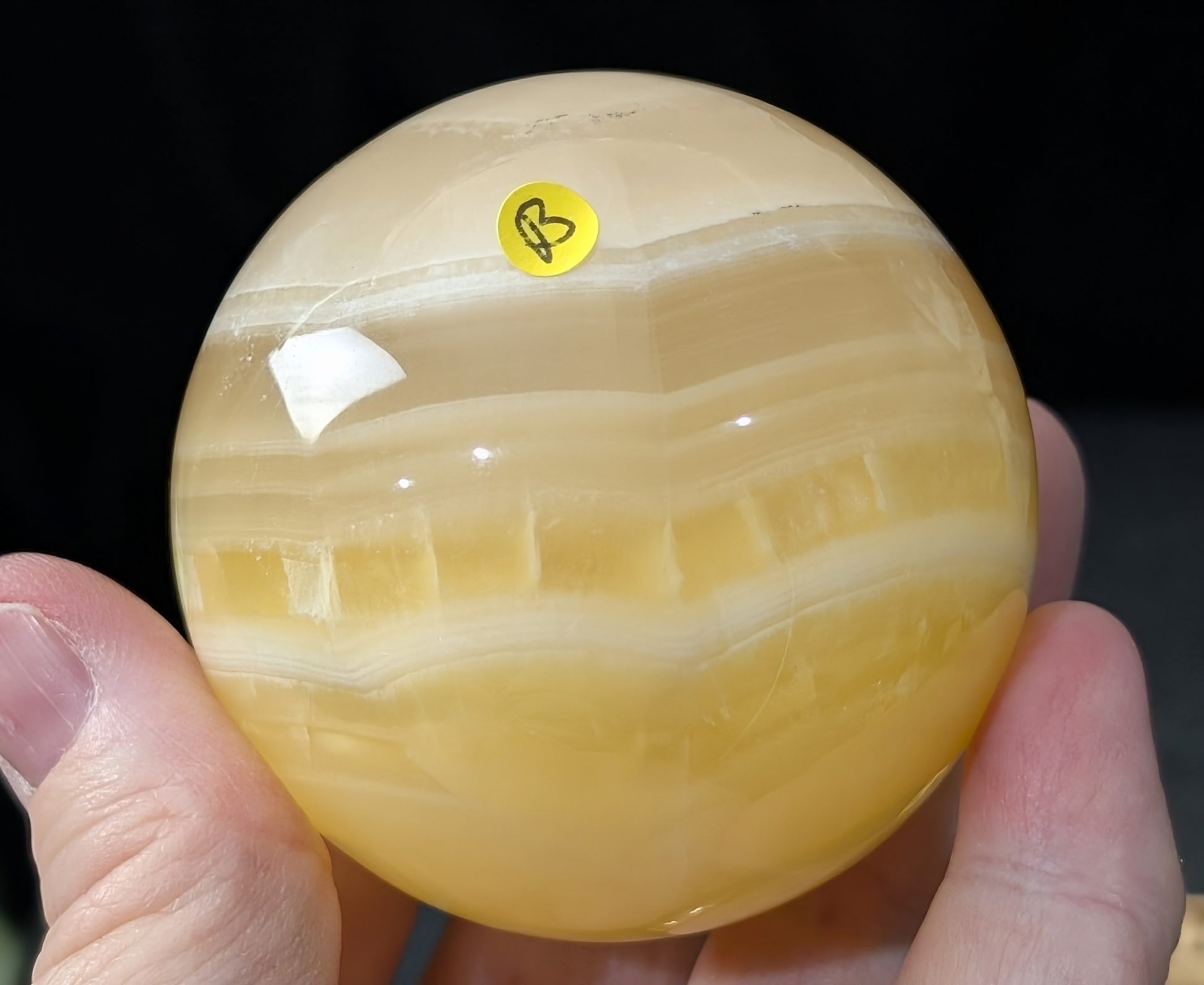Banded Lemon Calcite Sphere