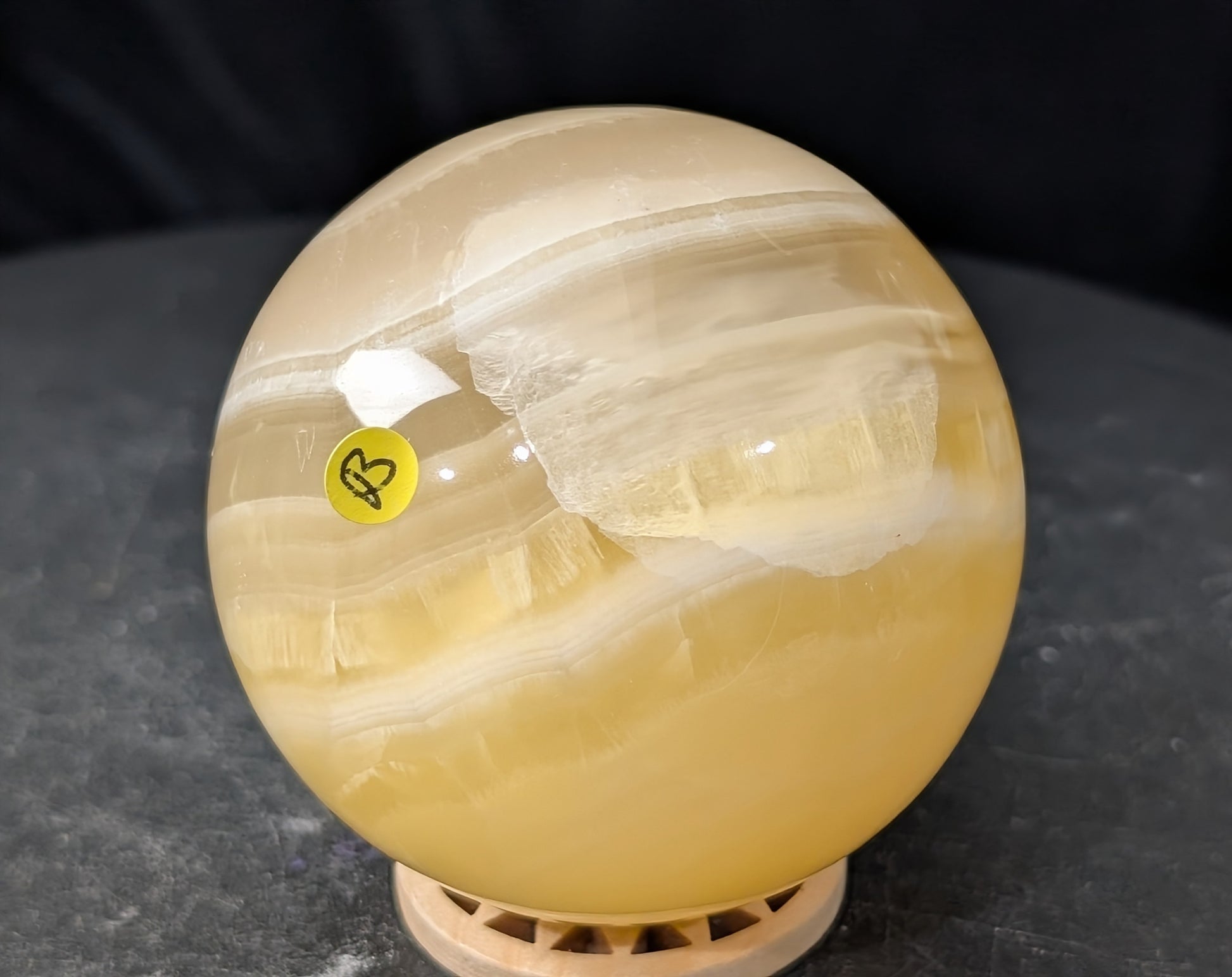 Banded Lemon Calcite Sphere