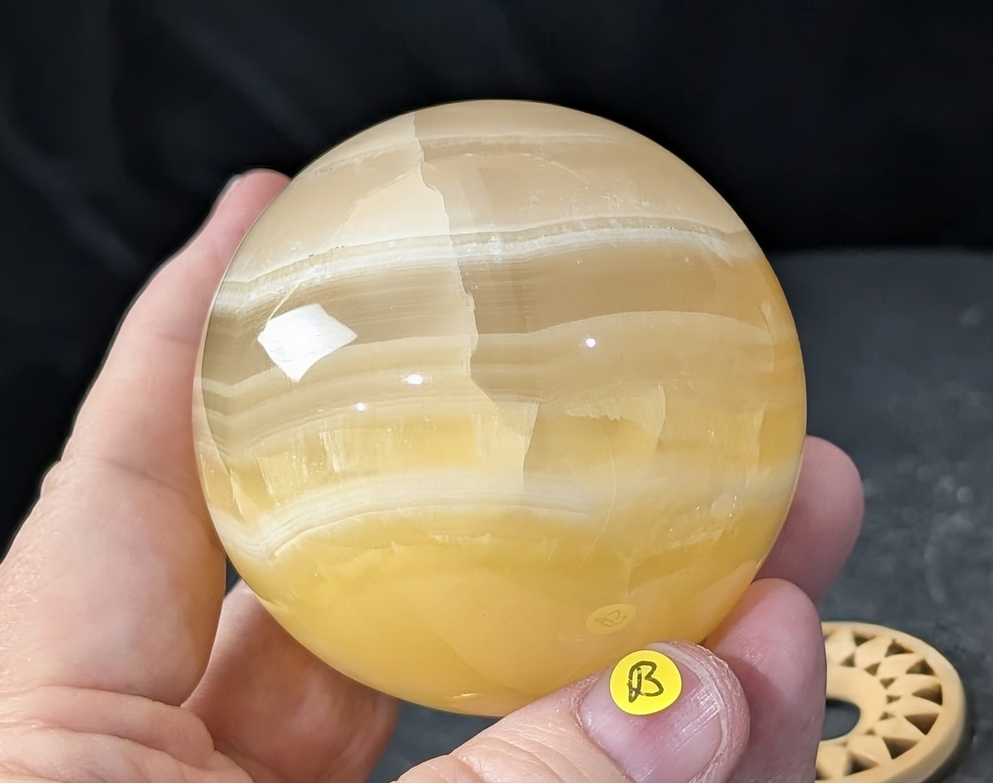 Banded Lemon Calcite Sphere