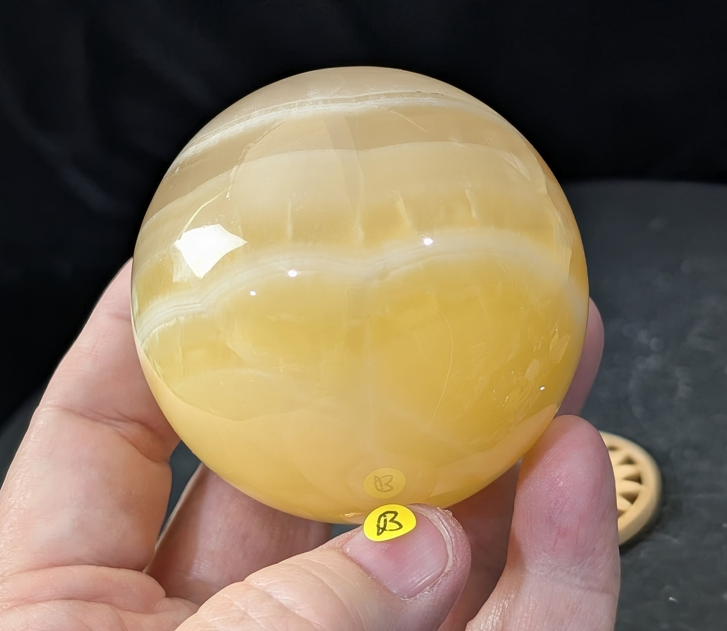 Banded Lemon Calcite Sphere