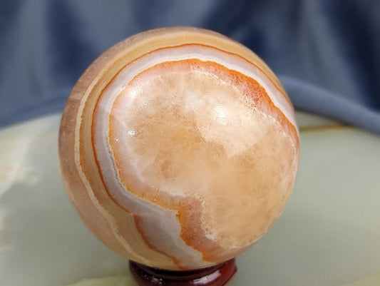 Banded Orange Calcite Sphere