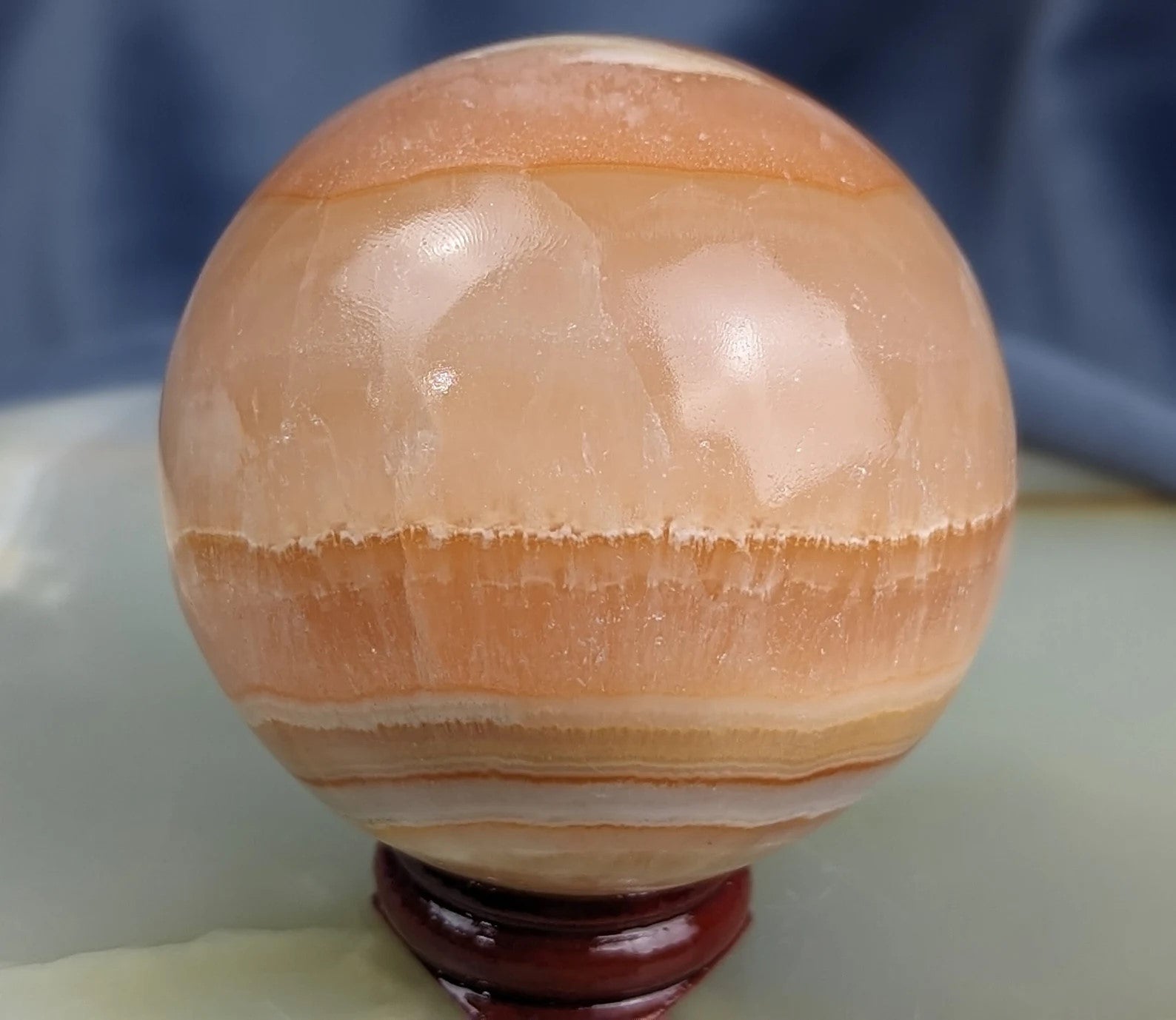 Banded Orange Calcite Sphere