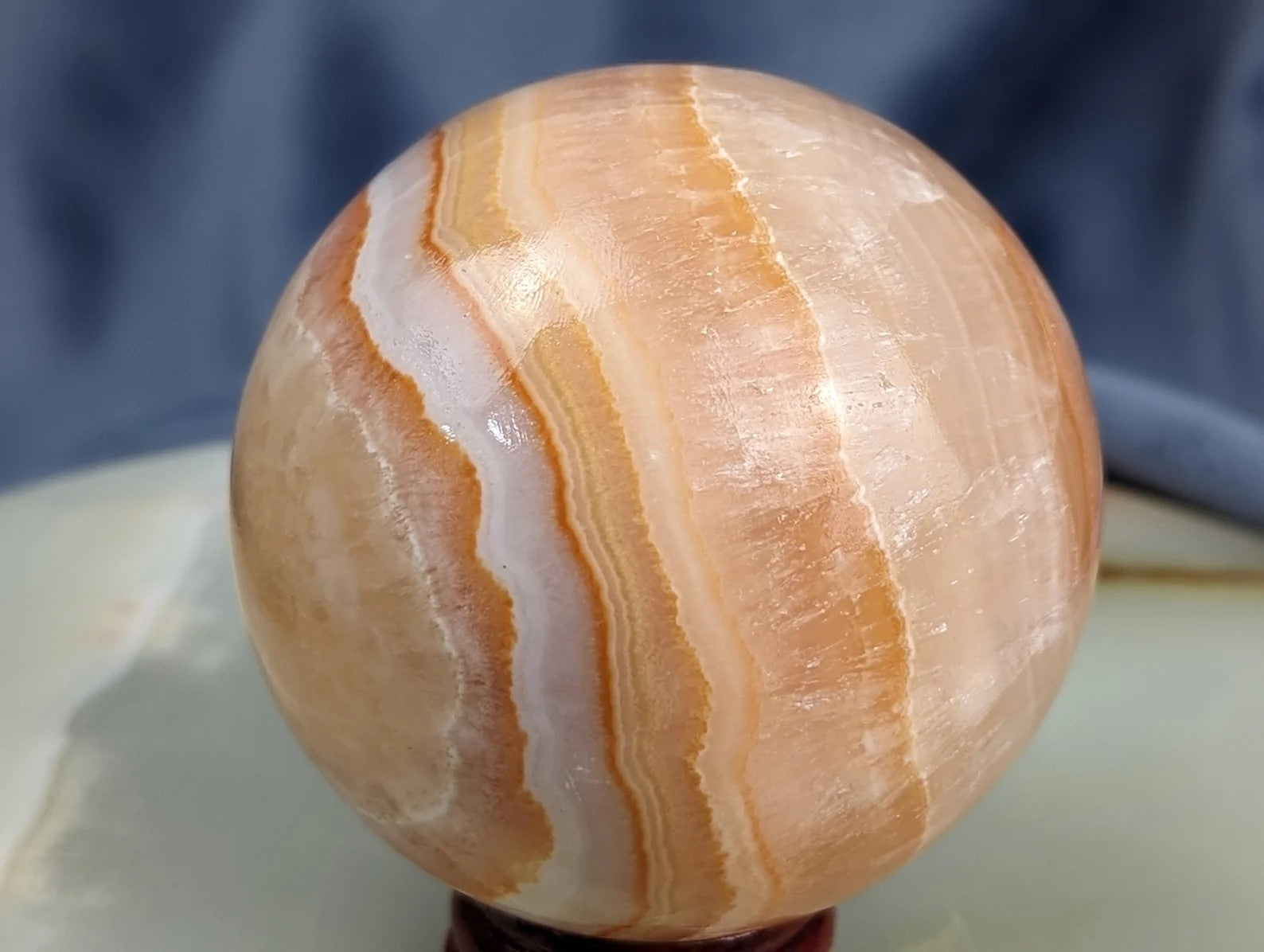 Banded Orange Calcite Sphere