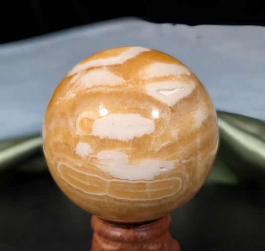 Banded Orange Calcite Sphere 2A