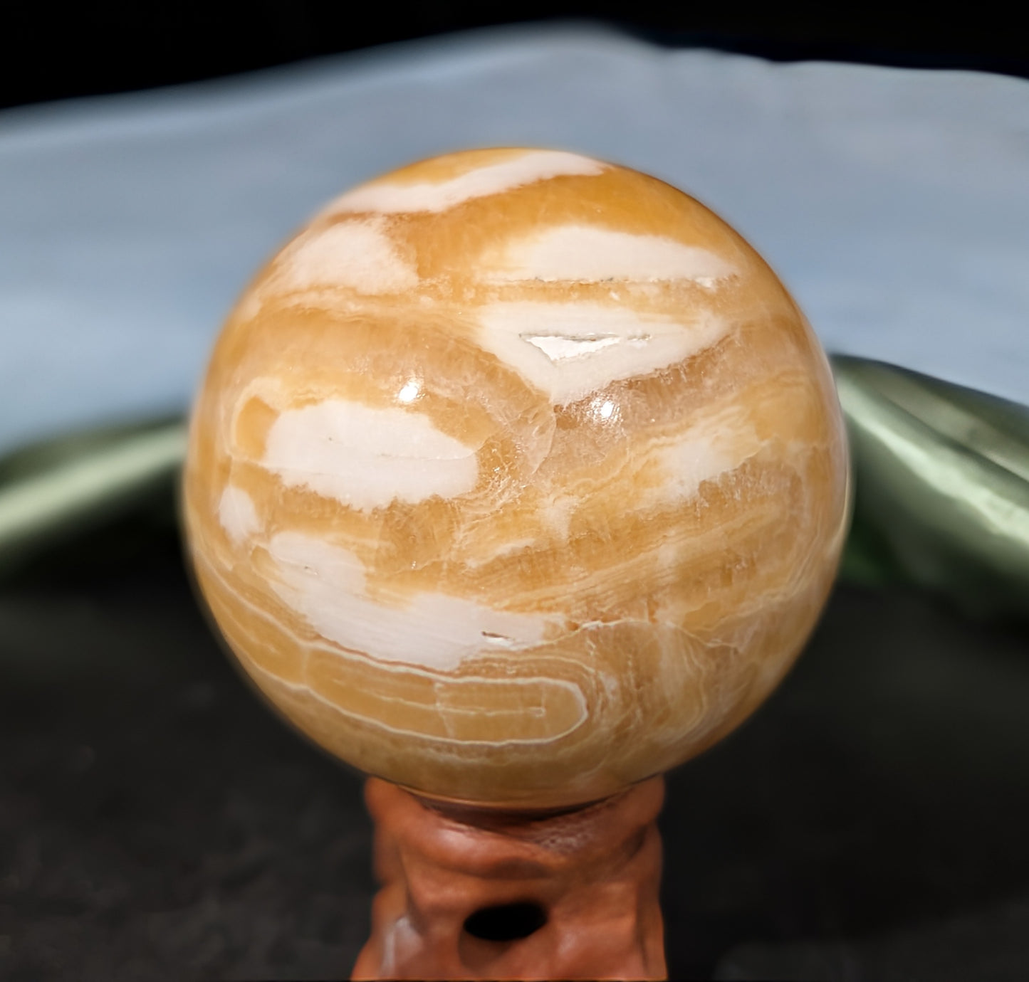 Banded Orange Calcite Sphere 2B