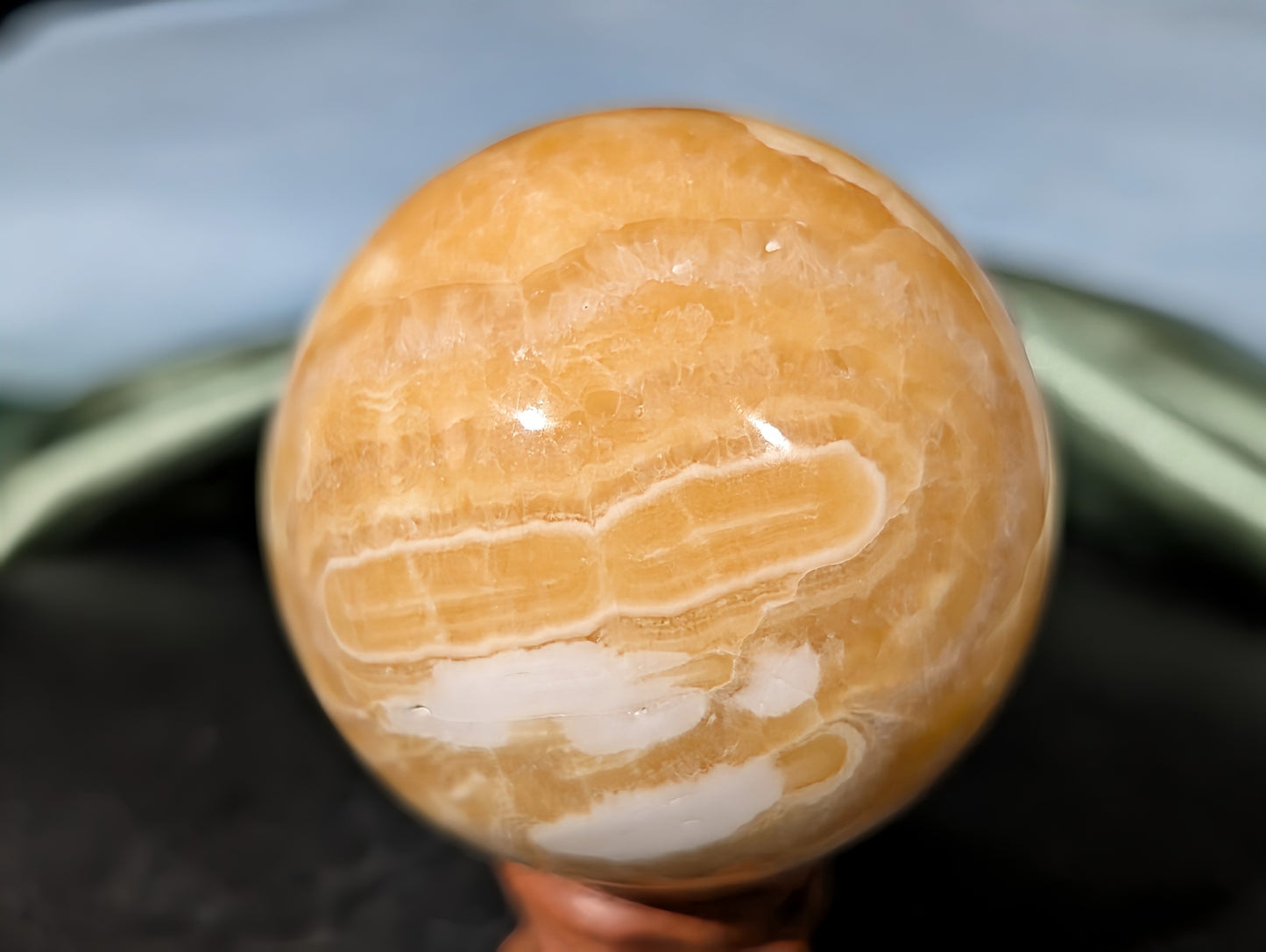 Banded Orange Calcite Sphere 2E