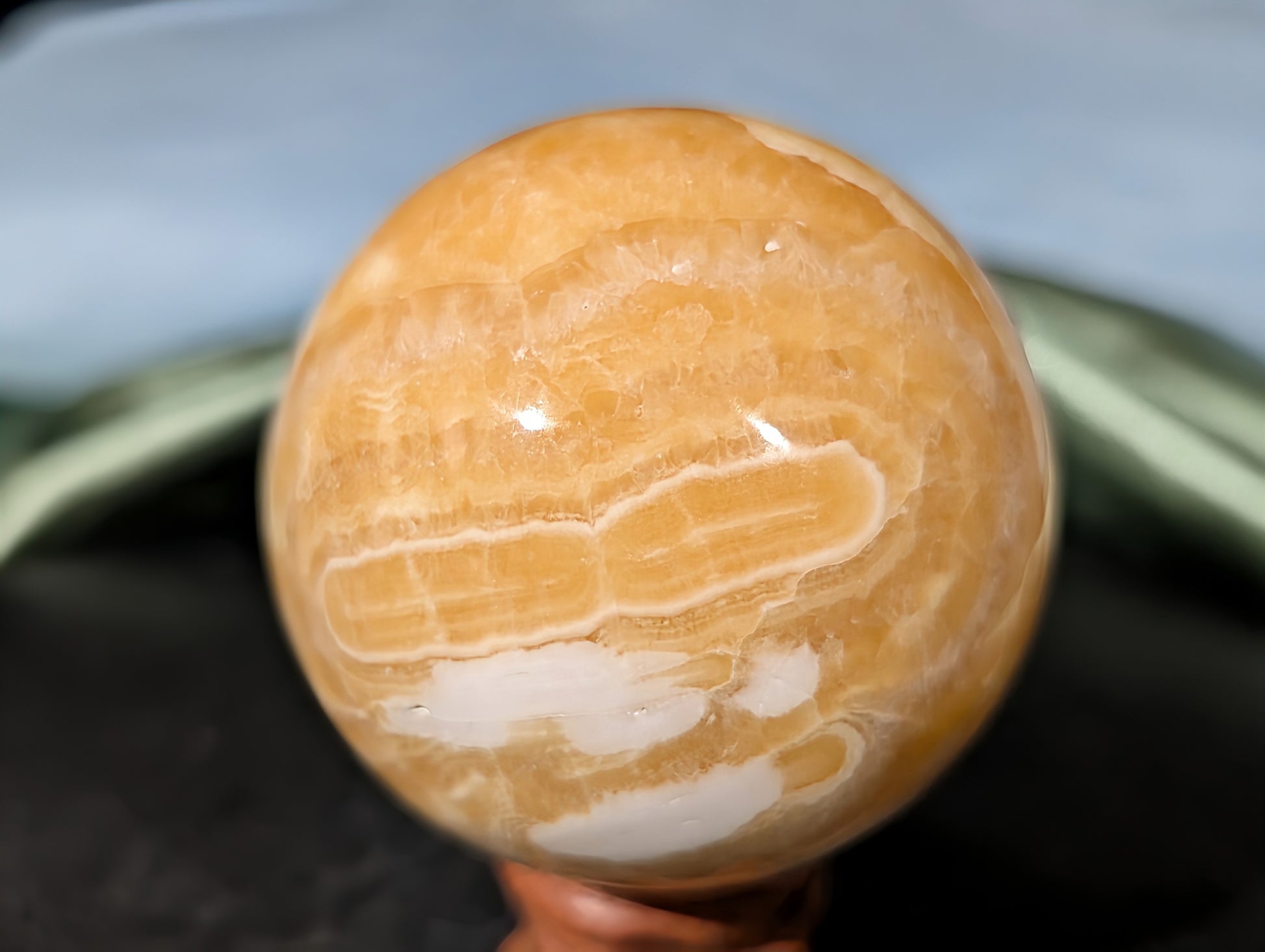 Banded Orange Calcite Sphere 2E