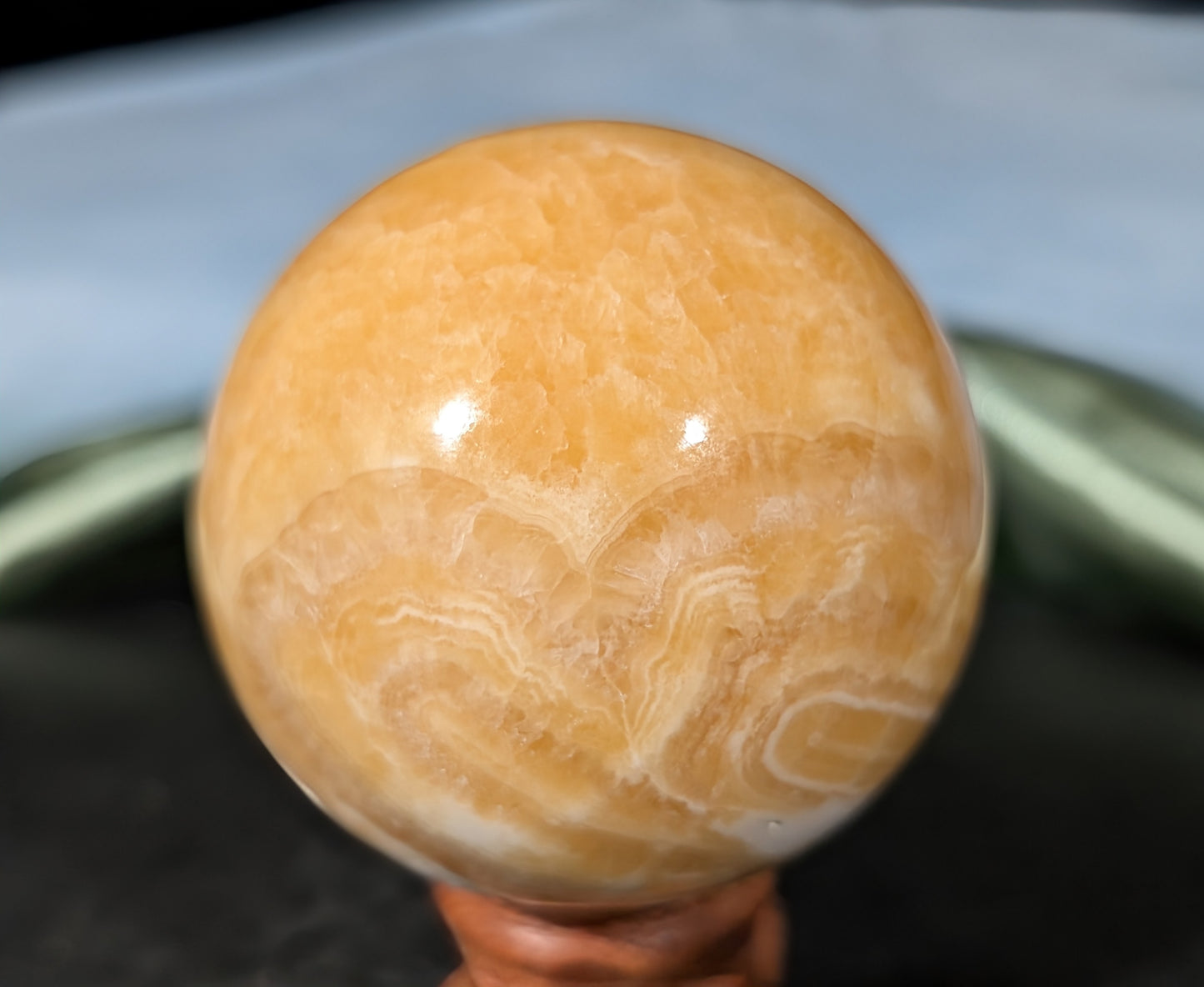 Banded Orange Calcite Sphere 2F