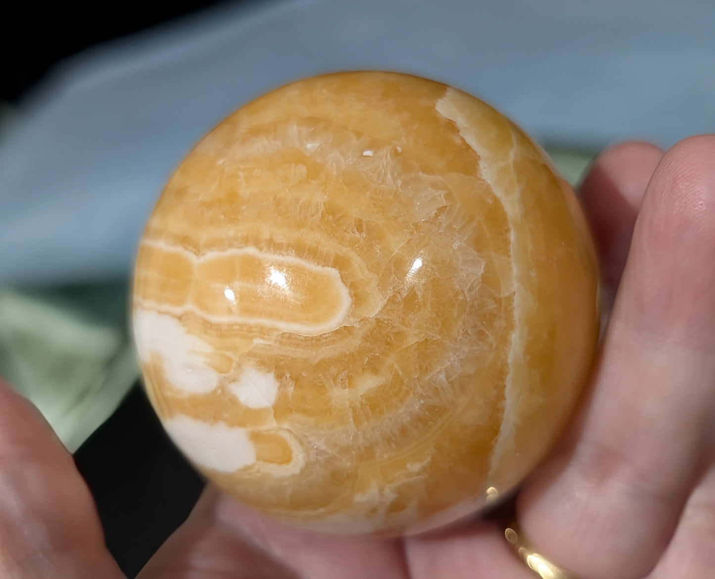 Banded Orange Calcite Sphere 2G