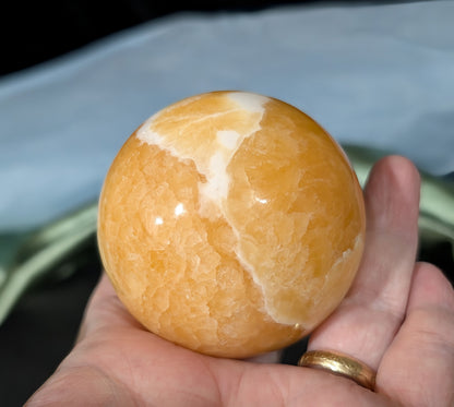 Banded Orange Calcite Sphere 2H