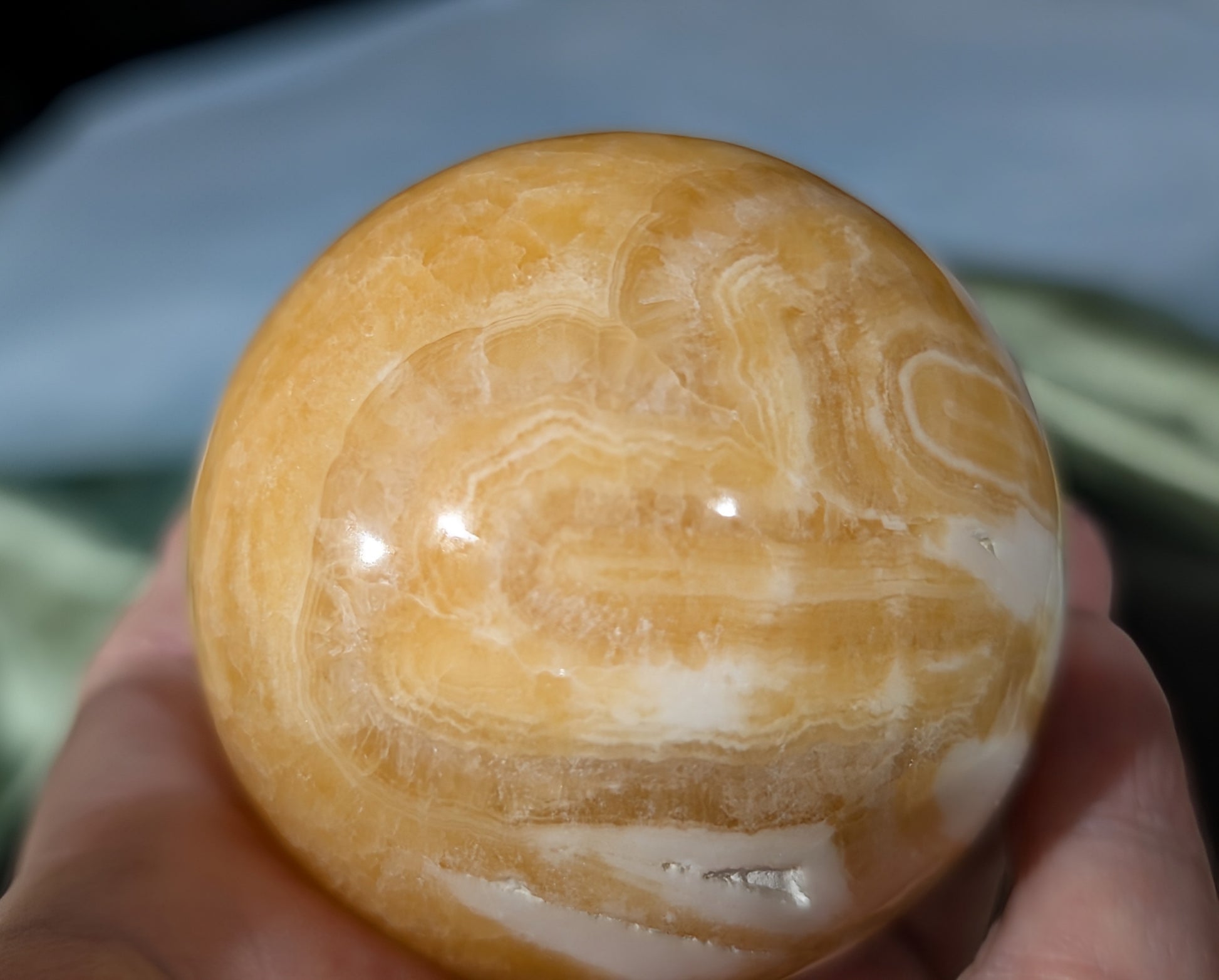 Banded Orange Calcite Sphere 2I