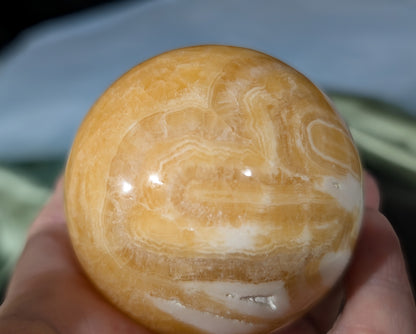 Banded Orange Calcite Sphere 2I