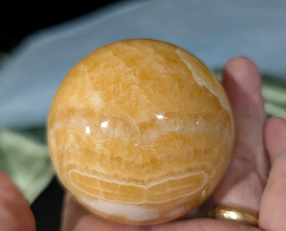Banded Orange Calcite Sphere 2J