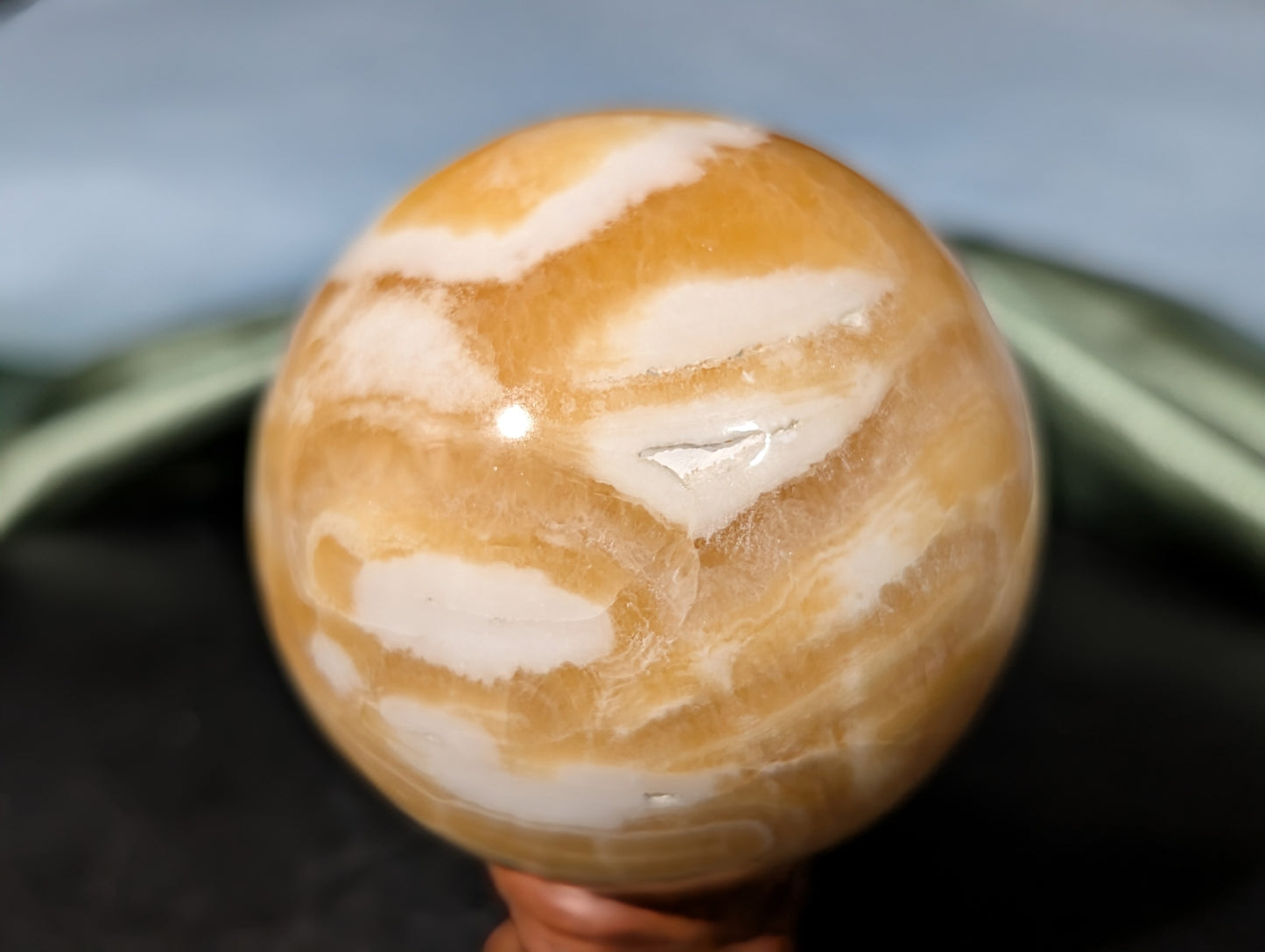 Banded Orange Calcite Sphere 2L