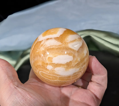 Banded Orange Calcite Sphere 2M