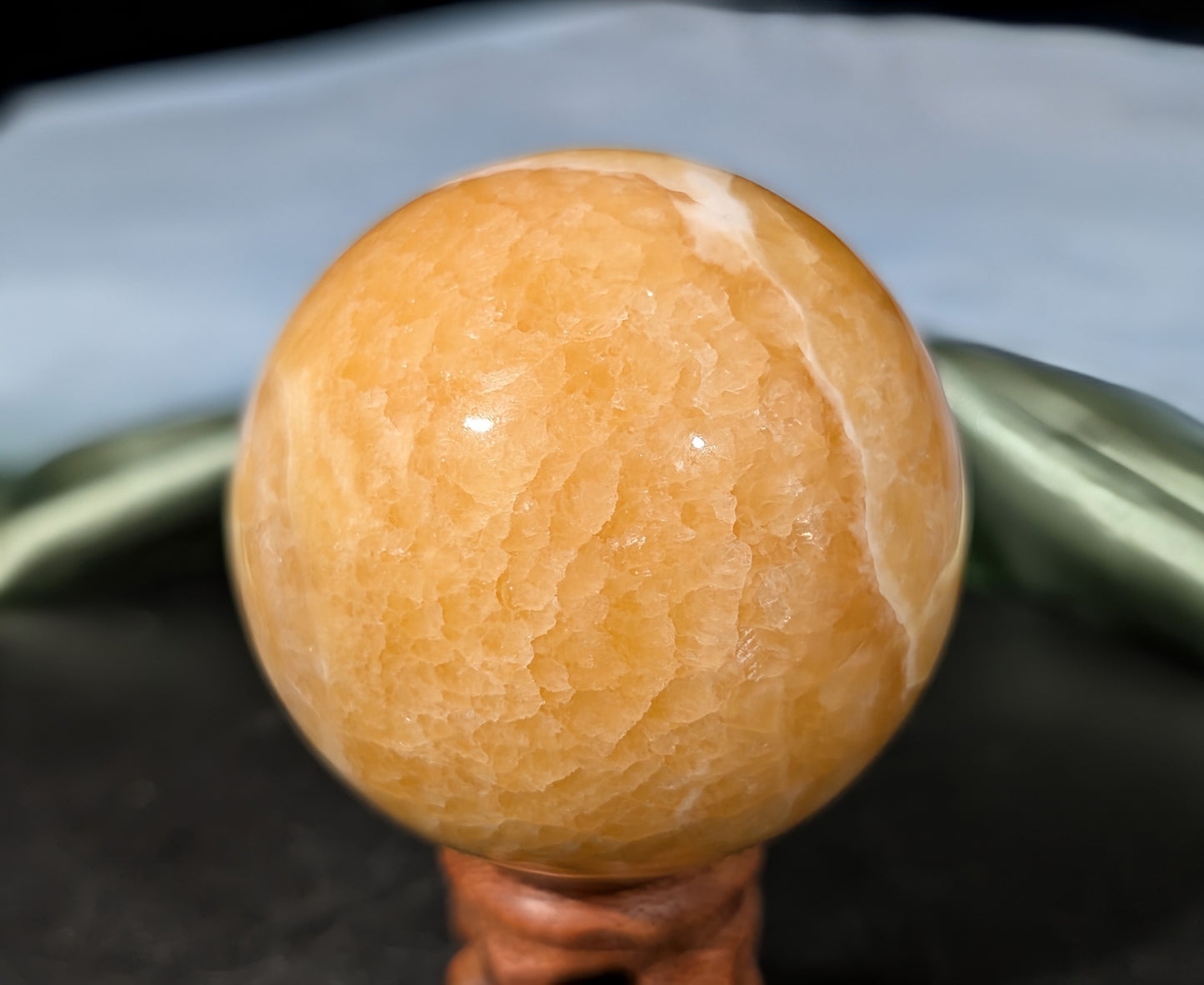 Banded Orange Calcite Sphere 2N