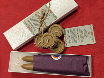 Natural Hand Dipped Bayberry Candles ~ Bayberry Wax Tapers ~ Bayberry Votive ~ Bayberry Tea Light