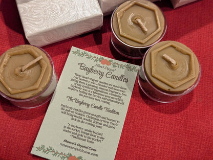 Natural Hand Dipped Bayberry Candles ~ Bayberry Wax Tapers ~ Bayberry Votive ~ Bayberry Tea Light