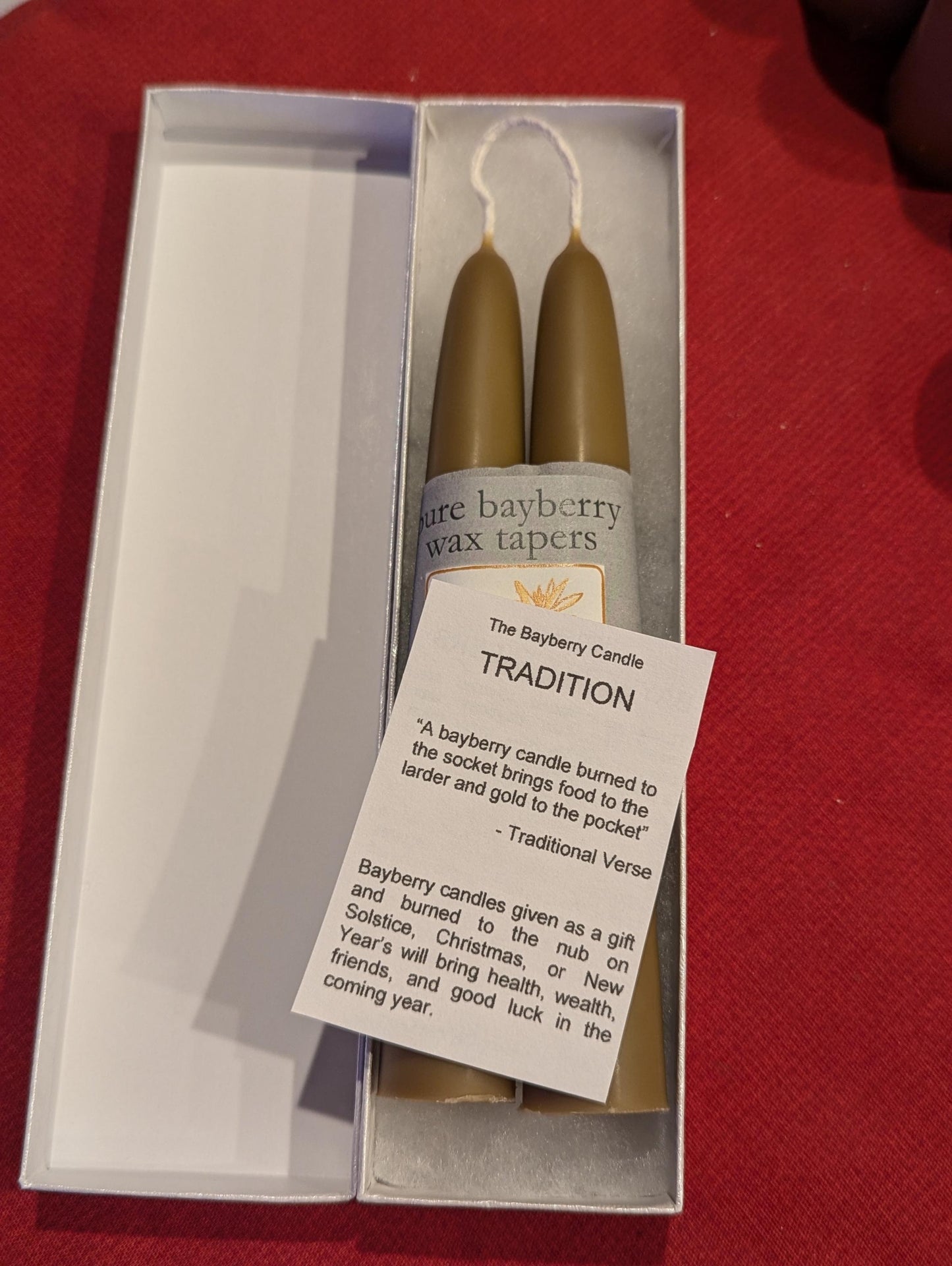 Natural Hand Dipped Bayberry Candles ~ Bayberry Wax Tapers ~ Bayberry Votive ~ Bayberry Tea Light