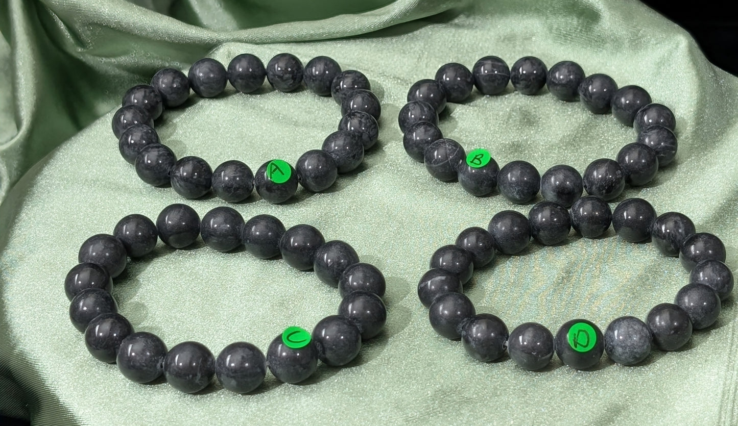 Black Jade Bead Stretch Bracelets