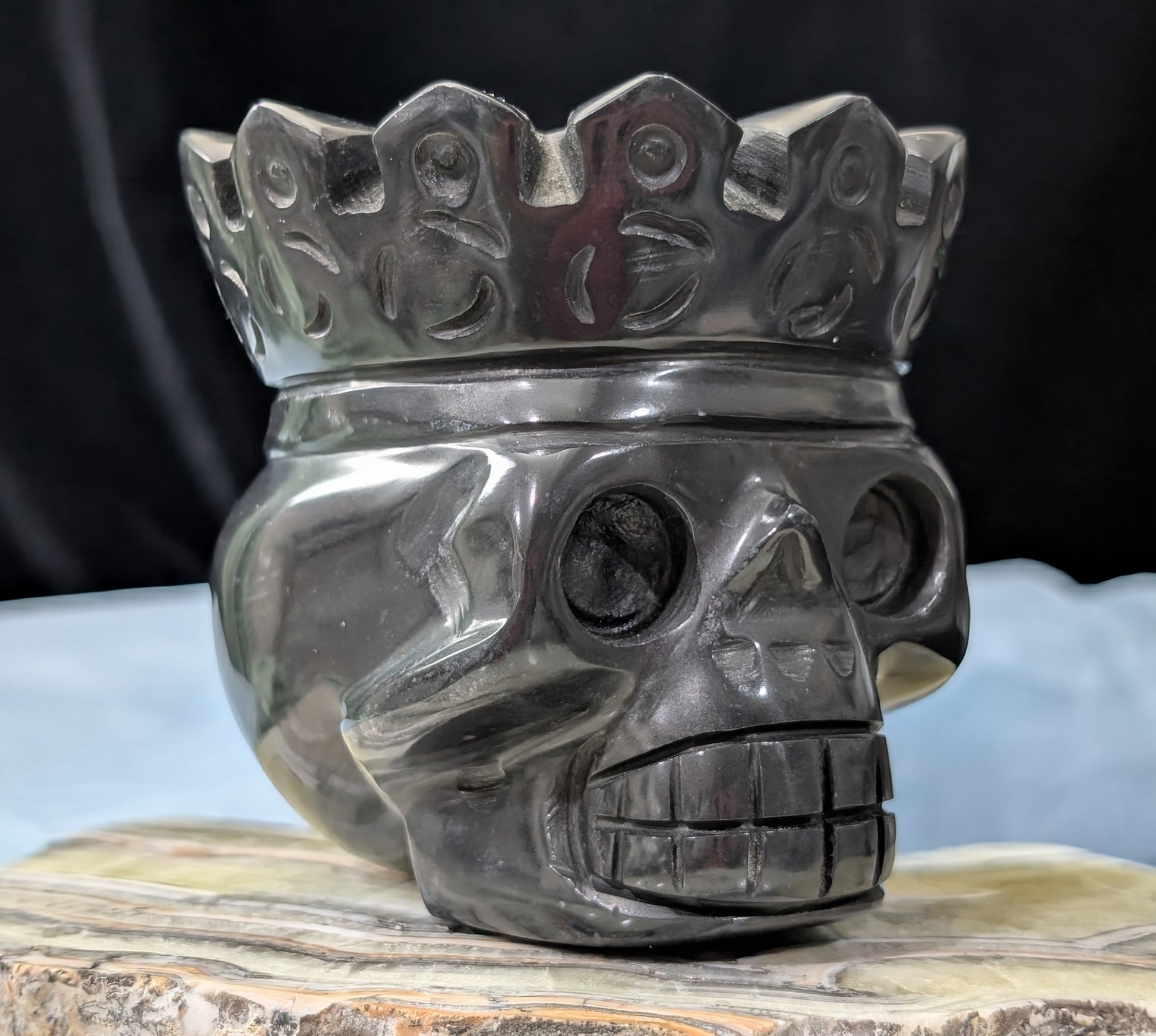 Black Jade Crowned Skull