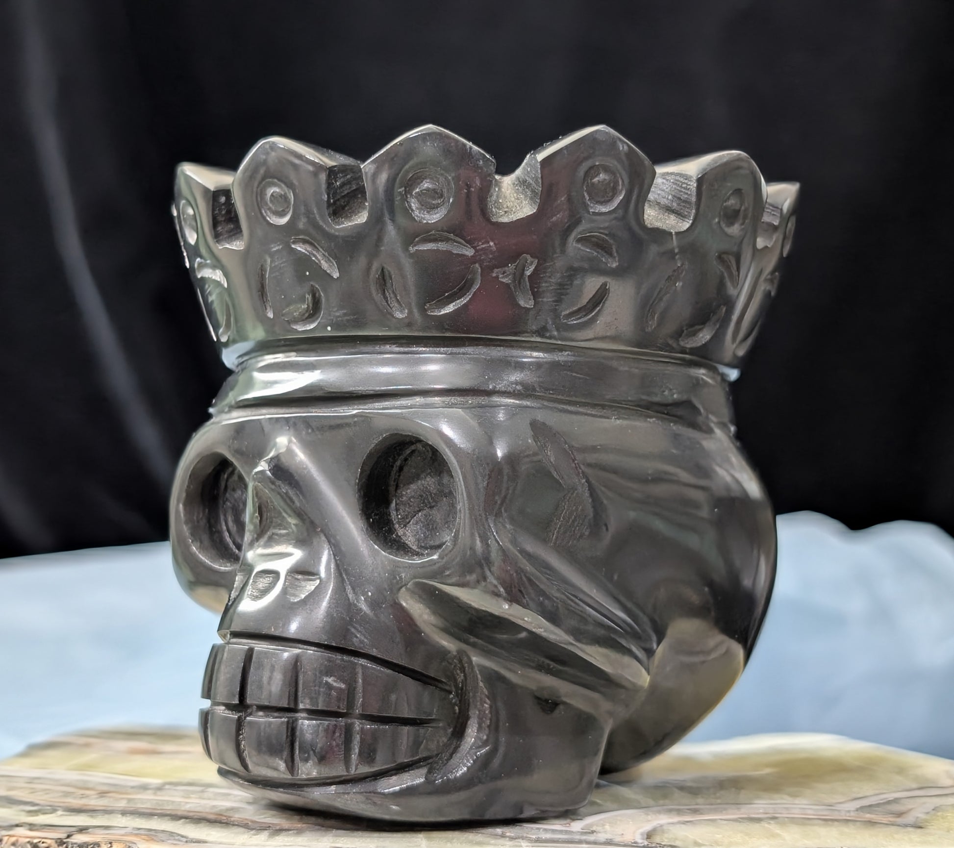 Black Jade Crowned Skull