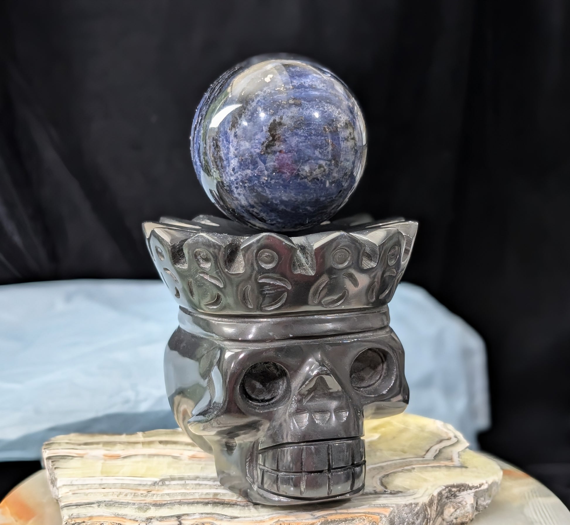 Black Jade Crowned Skull