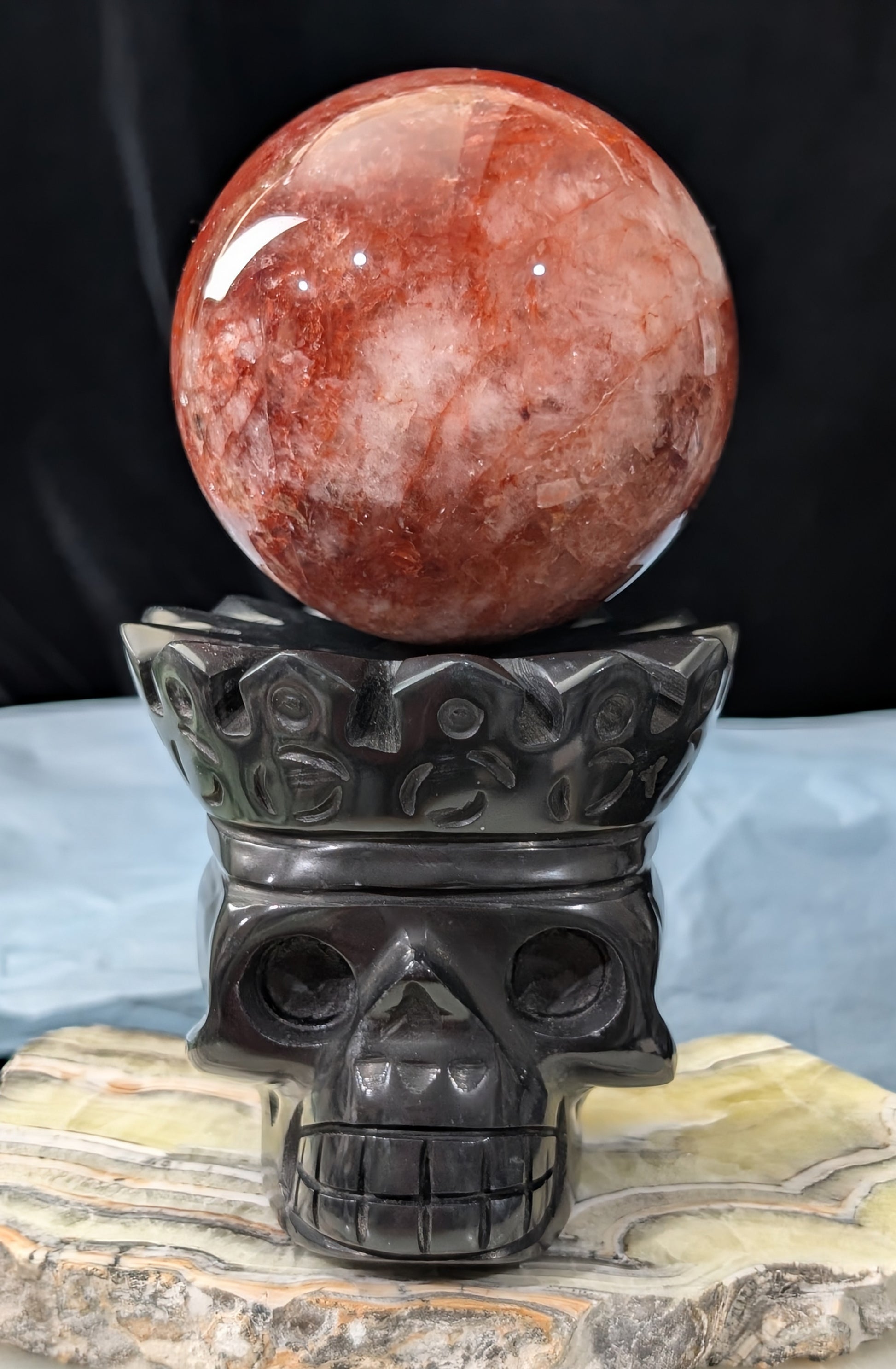 Black Jade Crowned Skull