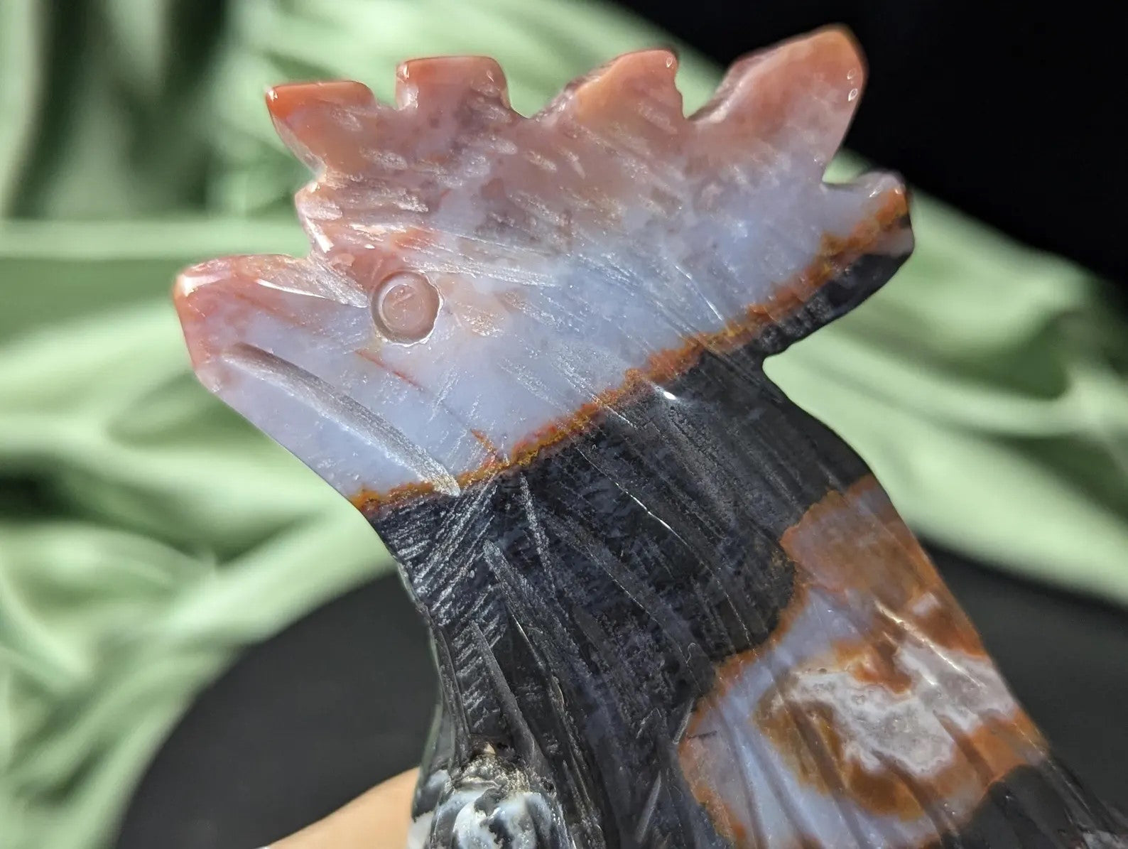 Hand Carved Crystal Rooster Figurine