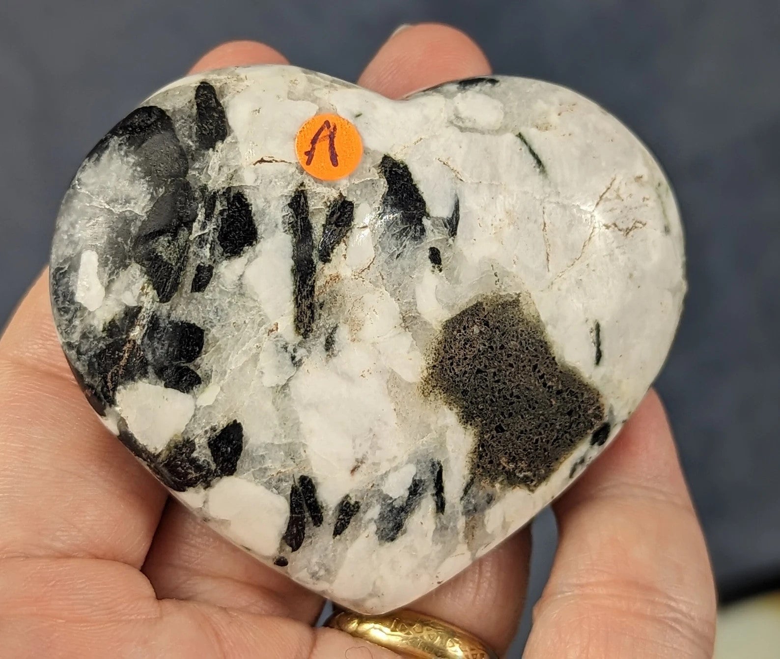 Black Tourmaline in Smoky Quartz Heart